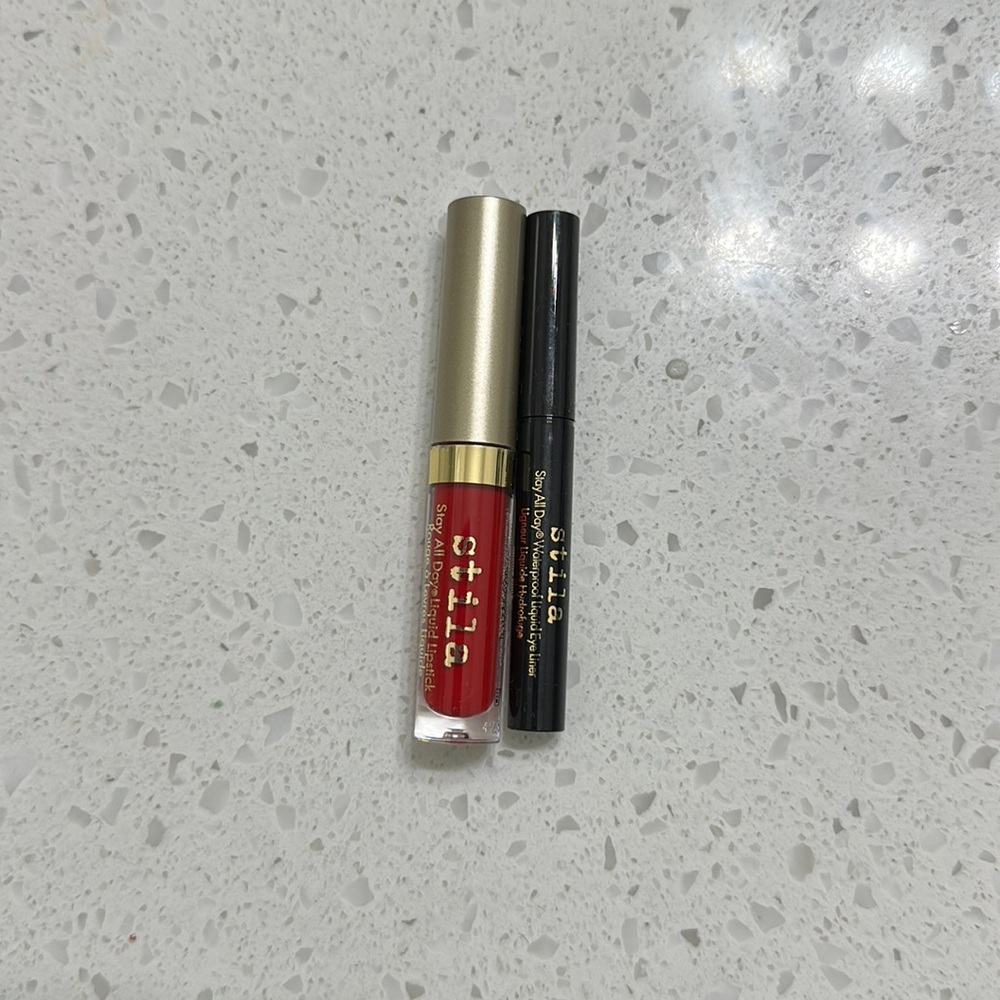 Limited edition stila stay all day eyeliner and red liquid lipstick MINIS 🥰